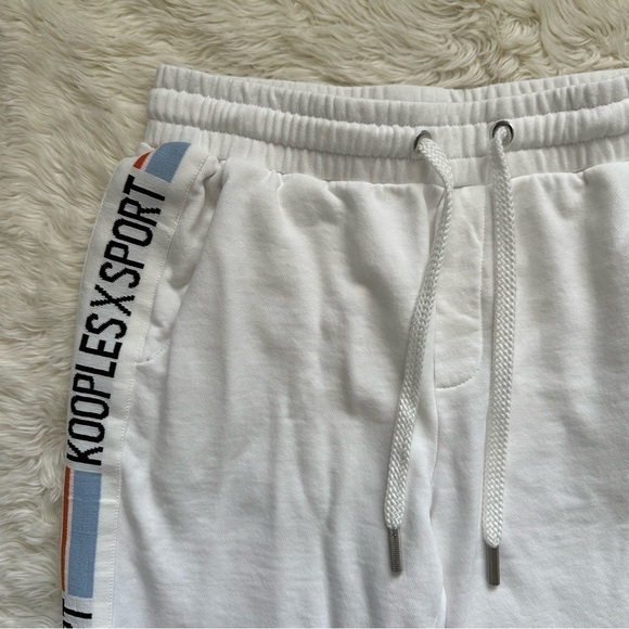 The Kooples Sweatpants Kooples x Sport Ecru Joggers Stretch Waist Logo Trim 2 - Picture 5 of 11